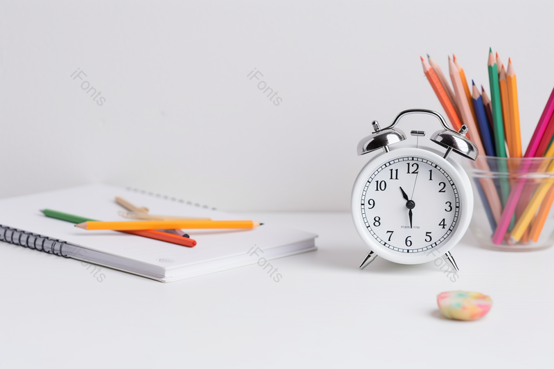 干净创意办白色公桌面小闹钟,高清,摄影图,摄影图片,图片大全,摄影图免费下载